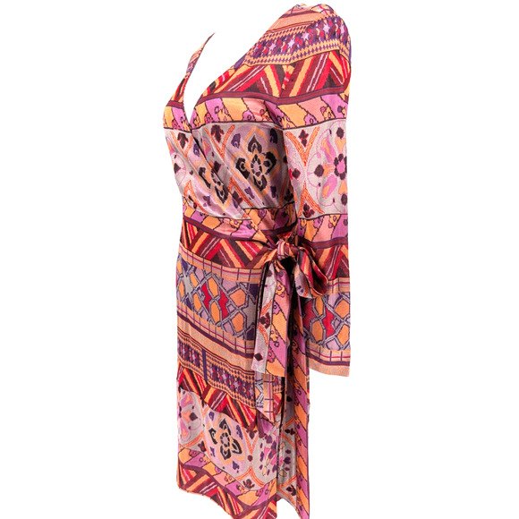 Rare VTG Y2K Diane Von Furstenberg Greo Maximalist Avant Garde Wrap Dress 10 - Picture 5 of 13